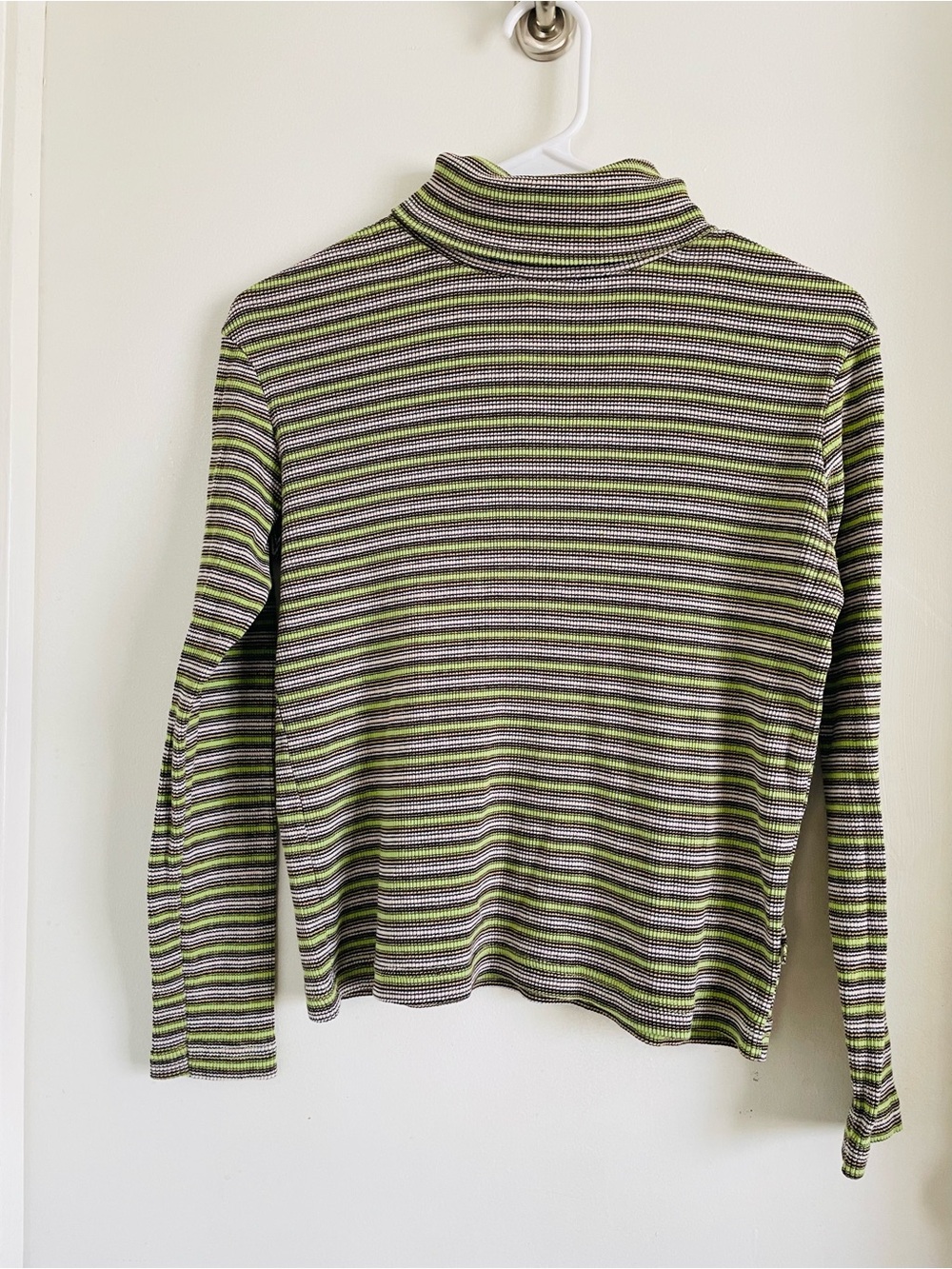 Canyon River Blues Striped Green and Black Ribbed Turtleneck
